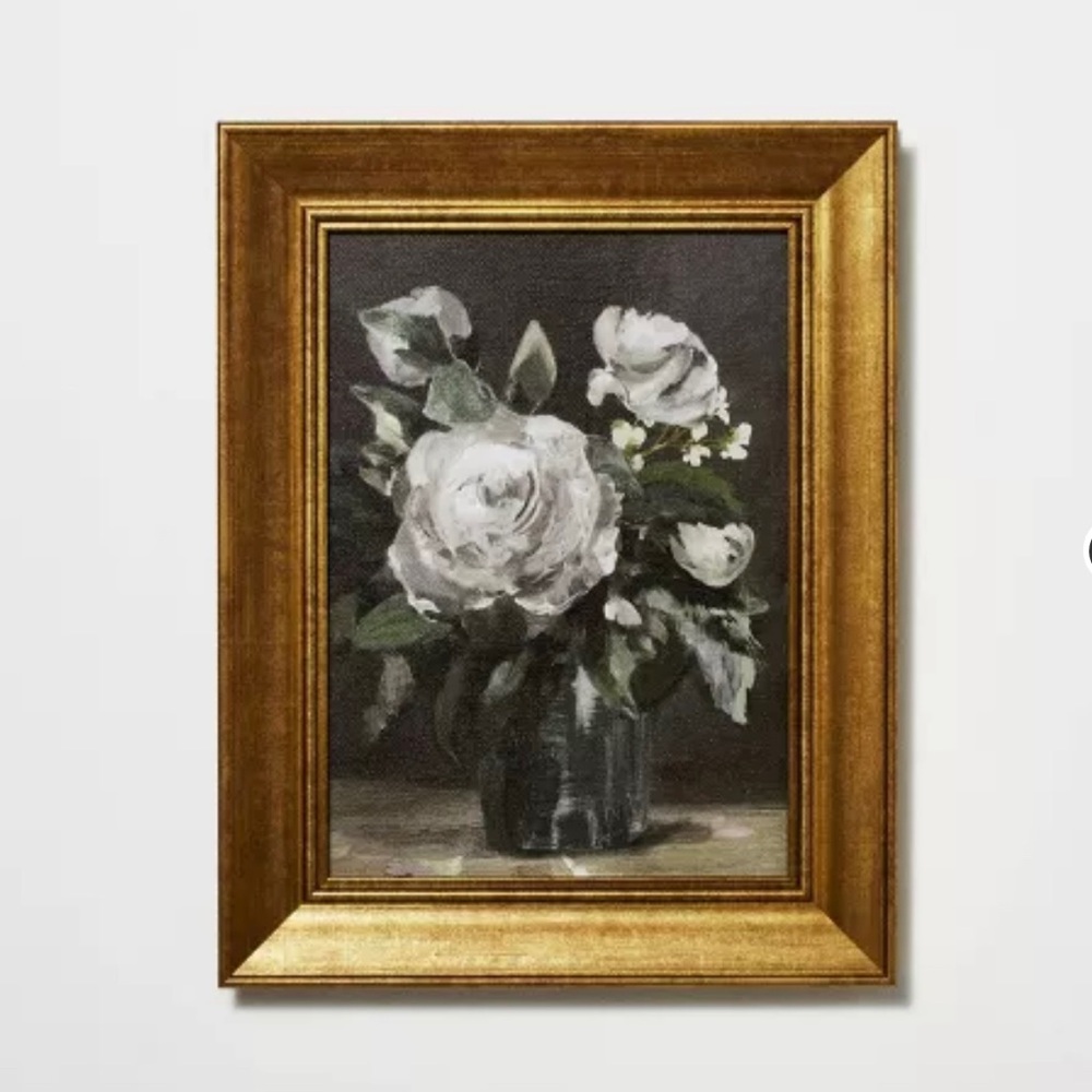 11" x 14" Vintage Floral Framed Wall Canvas - Threshold™ Studio McGee